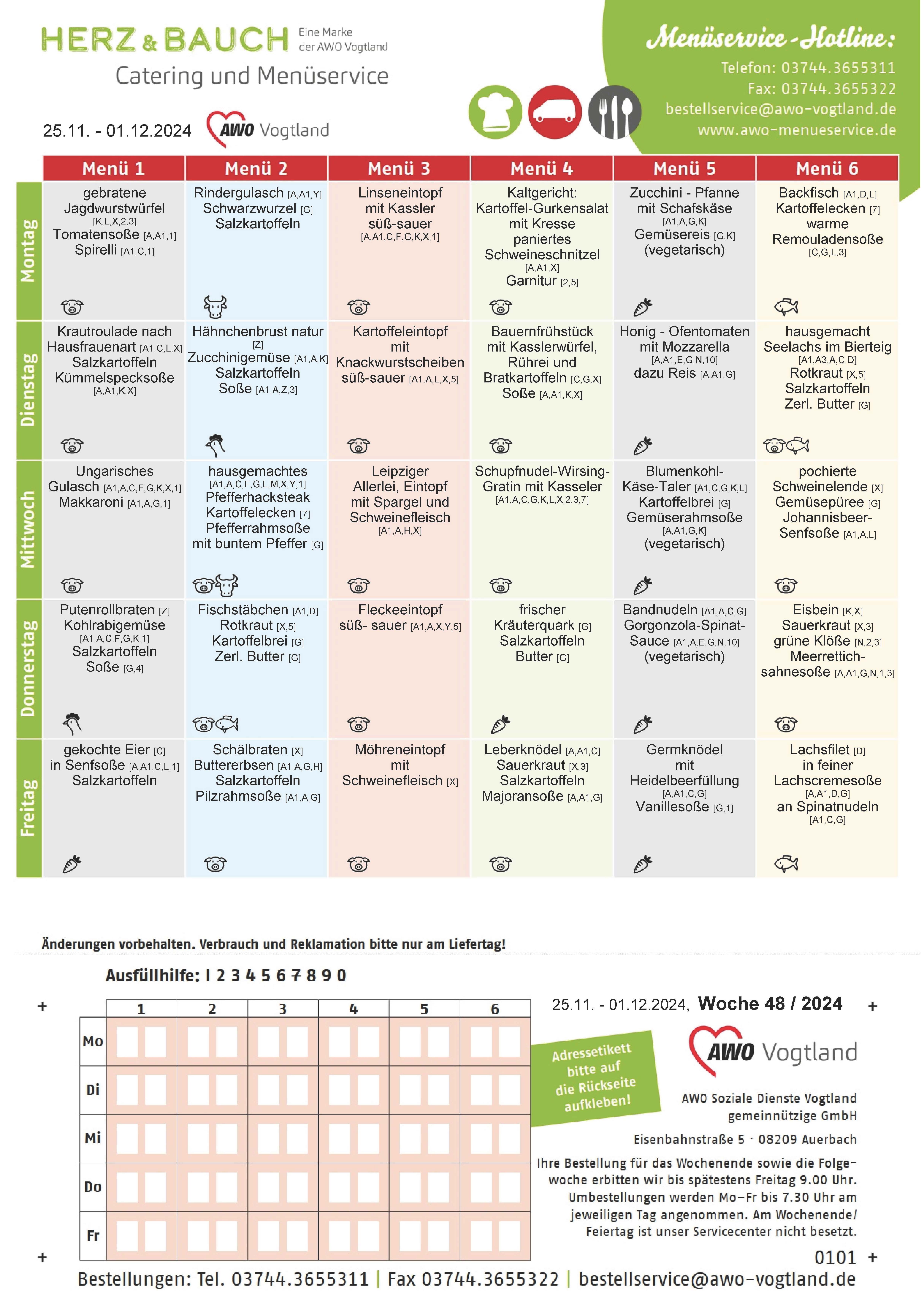 Speiseplan KW 48 2024